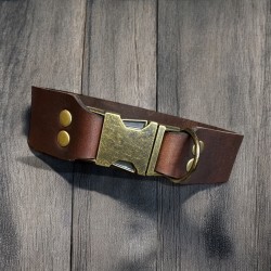 Fettlederhalsband (echtes Leder) mit Steckverschluss (48mm breit)