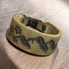 Fettlederhalsband (echtes Leder) mit Steckverschluss (48mm breit)