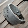 Fettlederhalsband (echtes Leder) mit Steckverschluss (48mm breit)