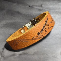 Fettlederhalsband (echtes Leder) mit Steckverschluss (48mm breit)