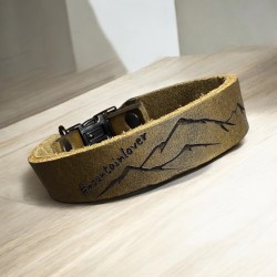 Fettlederhalsband (echtes Leder) mit Steckverschluss (48mm breit)