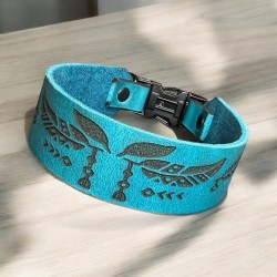 Fettlederhalsband (echtes Leder) mit Steckverschluss (48mm breit)