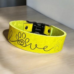 Fettlederhalsband (echtes Leder) mit Steckverschluss (48mm breit)