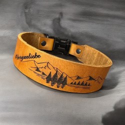 Fettlederhalsband (echtes Leder - 48mm breit) mit 40mm Steckverschluss