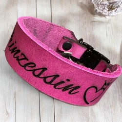 Fettlederhalsband (echtes Leder - 48mm breit) mit 40mm Steckverschluss