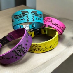 Fettlederhalsband (echtes Leder - 48mm breit) mit 40mm Steckverschluss