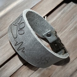 Fettlederhalsband (echtes Leder - 38mm breit) mit 40mm Steckverschluss