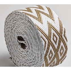 Boho Halsband mit Nappaleder (echtes Leder) unterlegt und 40er Steckverschluss (ca. 42mm breit)