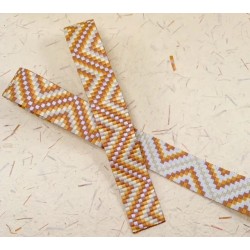 Boho Halsband mit Nappaleder (echtes Leder) unterlegt und 40er Steckverschluss (ca. 42mm breit)