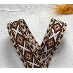 Boho Halsband mit Nappaleder (echtes Leder) unterlegt und 40er Steckverschluss (ca. 42mm breit)