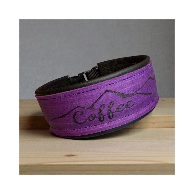 Fettlederhalsband (echtes Leder)  (38mm breit) mit Nappaleder unterlegt und 40 mm Steckverschluss