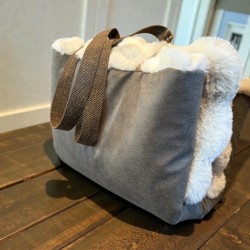 faltbare Reisedecke extra soft mit Kunstfell