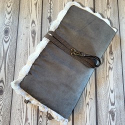 faltbare Reisedecke extra soft mit Kunstfell