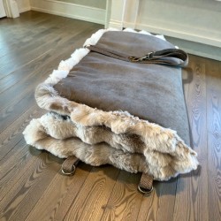 faltbare Reisedecke extra soft mit Kunstfell