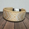 BOHO PREMIUM Halsband mit Nappaleder (echtes Leder) unterlegt und 40er Steckverschluss (ca. 42mm breit)