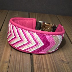 BOHO PREMIUM Halsband mit Nappaleder (echtes Leder) unterlegt und 40er Steckverschluss (ca. 42mm breit)