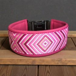 BOHO PREMIUM Halsband mit Nappaleder (echtes Leder) unterlegt und 40er Steckverschluss (ca. 42mm breit)