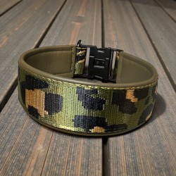 BOHO PREMIUM Halsband mit Nappaleder (echtes Leder) unterlegt und 40er Steckverschluss (ca. 42mm breit)