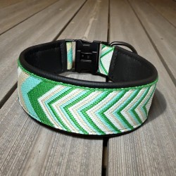 BOHO PREMIUM Halsband mit Nappaleder (echtes Leder) unterlegt und 40er Steckverschluss (ca. 42mm breit)