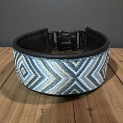 BOHO PREMIUM Halsband mit Nappaleder (echtes Leder) unterlegt und 40er Steckverschluss (ca. 42mm breit)