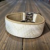 BOHO PREMIUM Halsband mit Nappaleder (echtes Leder) unterlegt und 40er Steckverschluss (ca. 42mm breit)