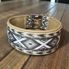 BOHO PREMIUM Halsband mit Nappaleder (echtes Leder) unterlegt und 40er Steckverschluss (ca. 42mm breit)
