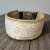 BOHO PREMIUM Halsband mit Nappaleder (echtes Leder) unterlegt und 40er Steckverschluss (ca. 42mm breit)