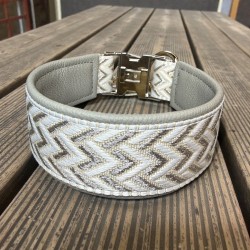 BOHO PREMIUM Halsband mit Nappaleder (echtes Leder) unterlegt und 40er Steckverschluss (ca. 42mm breit)
