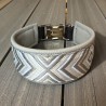 BOHO PREMIUM Halsband mit Nappaleder (echtes Leder) unterlegt und 40er Steckverschluss (ca. 42mm breit)