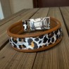 BOHO PREMIUM Halsband mit Nappaleder (echtes Leder) unterlegt und 40er Steckverschluss (ca. 42mm breit)