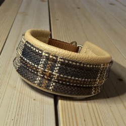 BOHO BASIC Halsband mit Nappaleder (echtes Leder) unterlegt und passendem Steckverschluss (ca. 42mm breit)