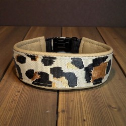 BOHO BASIC Halsband mit Nappaleder (echtes Leder) unterlegt und passendem Steckverschluss (ca. 42mm breit)