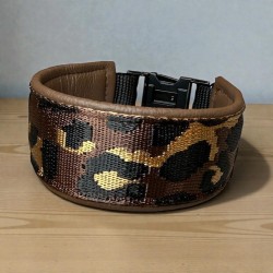 BOHO BASIC Halsband mit Nappaleder (echtes Leder) unterlegt und passendem Steckverschluss (ca. 42mm breit)