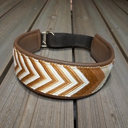 BOHO BASIC Halsband mit Nappaleder (echtes Leder) unterlegt und passendem Steckverschluss (ca. 42mm breit)