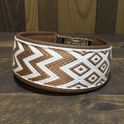 BOHO BASIC Halsband mit Nappaleder (echtes Leder) unterlegt und passendem Steckverschluss (ca. 42mm breit)
