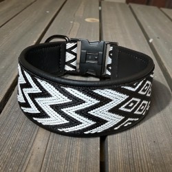 BOHO BASIC Halsband mit Nappaleder (echtes Leder) unterlegt und passendem Steckverschluss (ca. 42mm breit)