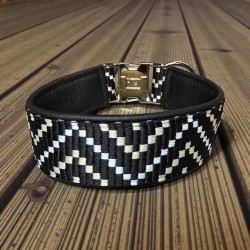 BOHO BASIC Halsband mit Nappaleder (echtes Leder) unterlegt und passendem Steckverschluss (ca. 42mm breit)