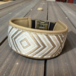 BOHO BASIC Halsband mit Nappaleder (echtes Leder) unterlegt und passendem Steckverschluss (ca. 42mm breit)