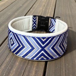 BOHO BASIC Halsband mit Nappaleder (echtes Leder) unterlegt und passendem Steckverschluss (ca. 42mm breit)