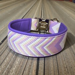 BOHO BASIC Halsband mit Nappaleder (echtes Leder) unterlegt und passendem Steckverschluss (ca. 42mm breit)