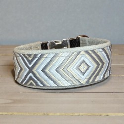 BOHO ZUGSTOPP Halsband mit Rinder Nappaleder unterlegt (echtes Leder) 42mm breit