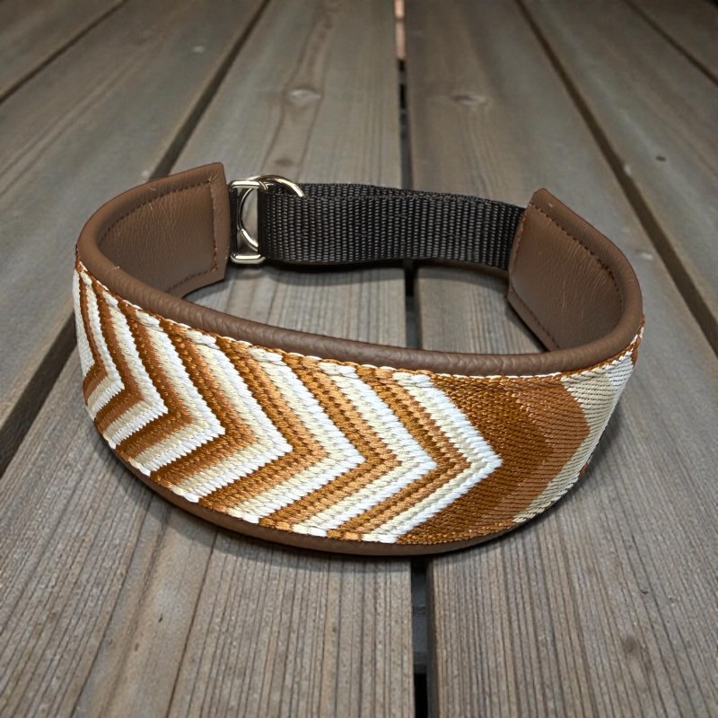 BOHO ZUGSTOPP Halsband mit Rinder Nappaleder unterlegt (echtes Leder) 42mm breit