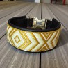 BOHO ZUGSTOPP Halsband mit Rinder Nappaleder unterlegt (echtes Leder) 42mm breit