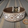 BOHO ZUGSTOPP Halsband mit Rinder Nappaleder unterlegt (echtes Leder) 42mm breit