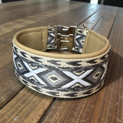 BOHO ZUGSTOPP Halsband mit Rinder Nappaleder unterlegt (echtes Leder) 42mm breit