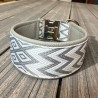 BOHO ZUGSTOPP Halsband mit Rinder Nappaleder unterlegt (echtes Leder) 42mm breit