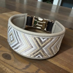 BOHO ZUGSTOPP Halsband mit Rinder Nappaleder unterlegt (echtes Leder) 42mm breit