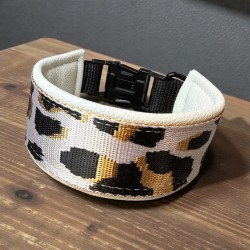 BOHO ZUGSTOPP Halsband mit Rinder Nappaleder unterlegt (echtes Leder) 42mm breit