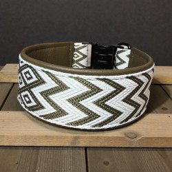 BOHO ZUGSTOPP Halsband mit Rinder Nappaleder unterlegt (echtes Leder) 42mm breit