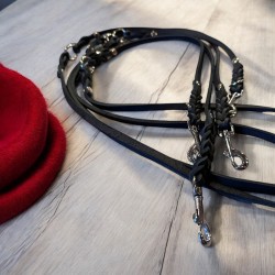 Fettleder Leinen echtes Leder (1,2m lang mit Handschlaufe)